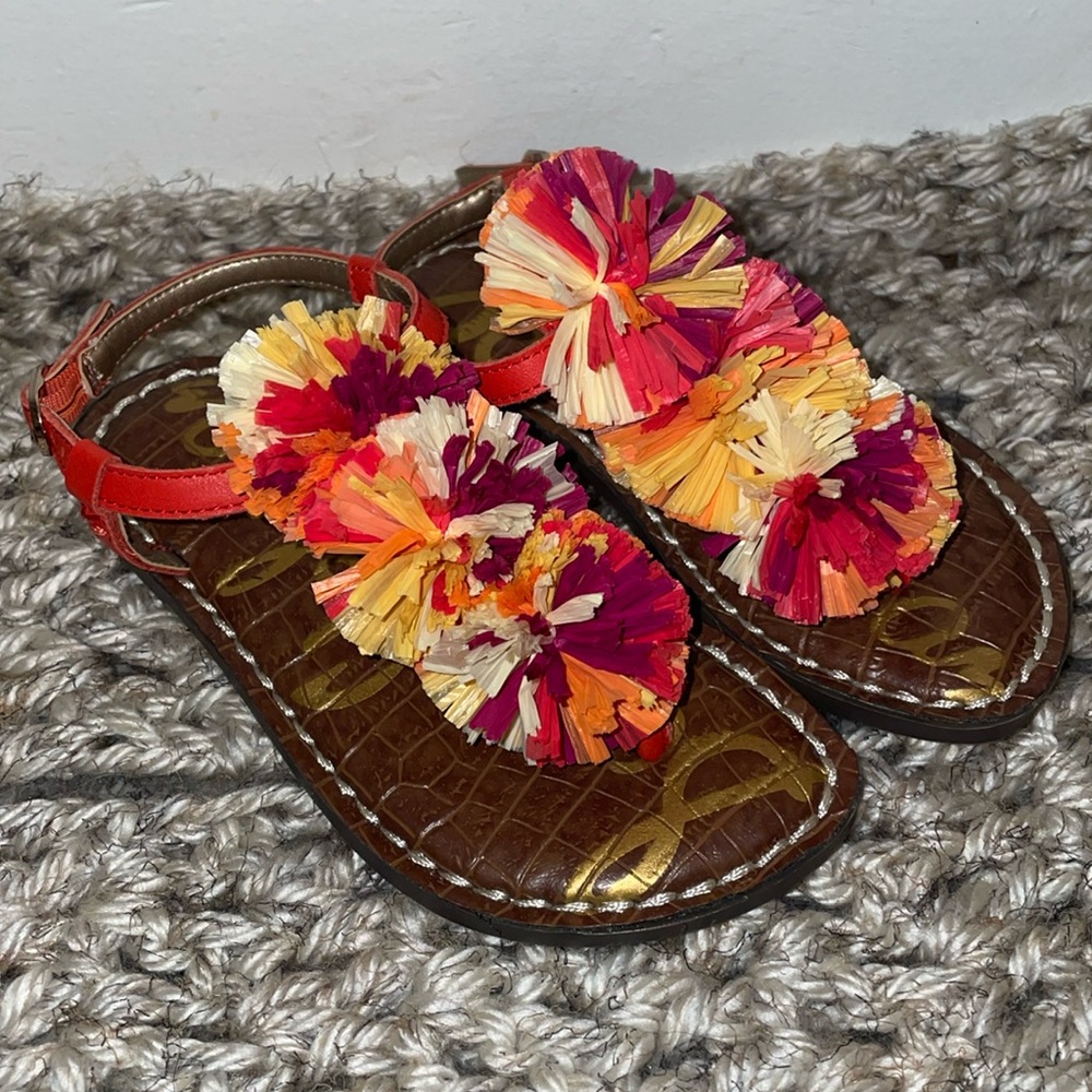 Sam Edelman Gillie Mini sandals with multicolored Pom Poms